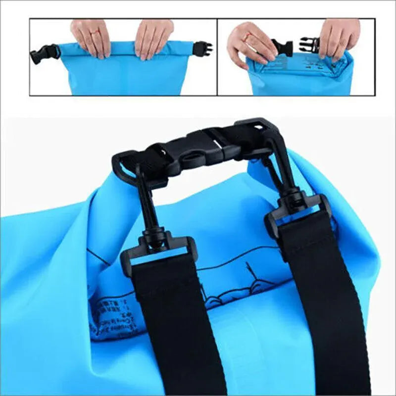 Orange Waterproof Bag Dry Sack Fishing Camping Canoeing Outdoor Sport 2/5/10/15/20/30 L - 15L