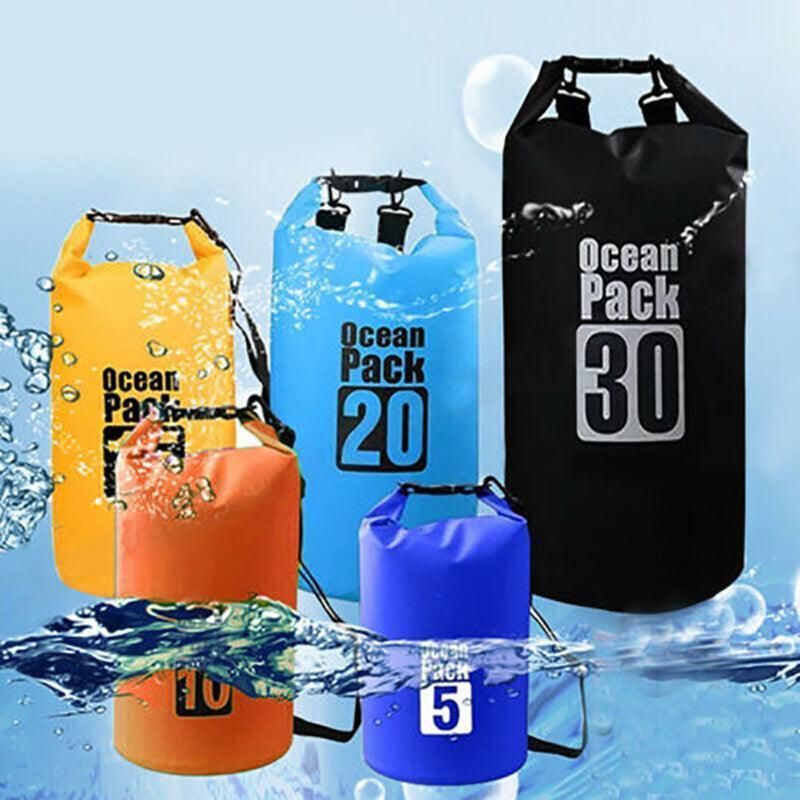 Orange Waterproof Bag Dry Sack Fishing Camping Canoeing Outdoor Sport 2/5/10/15/20/30 L - 15L
