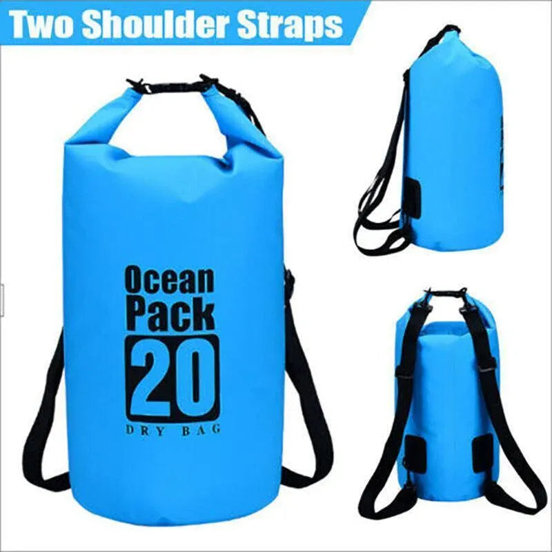 Orange Waterproof Bag Dry Sack Fishing Camping Canoeing Outdoor Sport 2/5/10/15/20/30 L - 20L