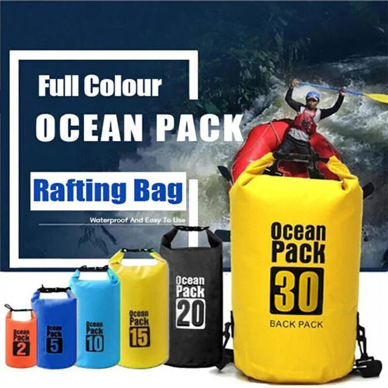 Yellow Waterproof Bag Dry Sack Fishing Camping Canoeing Outdoor 2/5/10/15/20/30 L - 10L