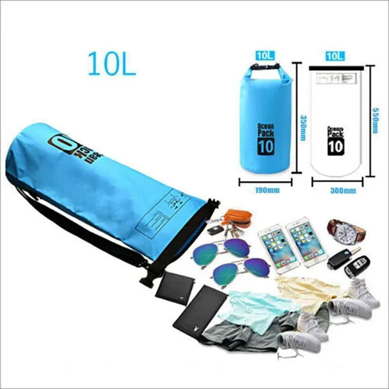 Yellow Waterproof Bag Dry Sack Fishing Camping Canoeing Outdoor 2/5/10/15/20/30 L - 10L