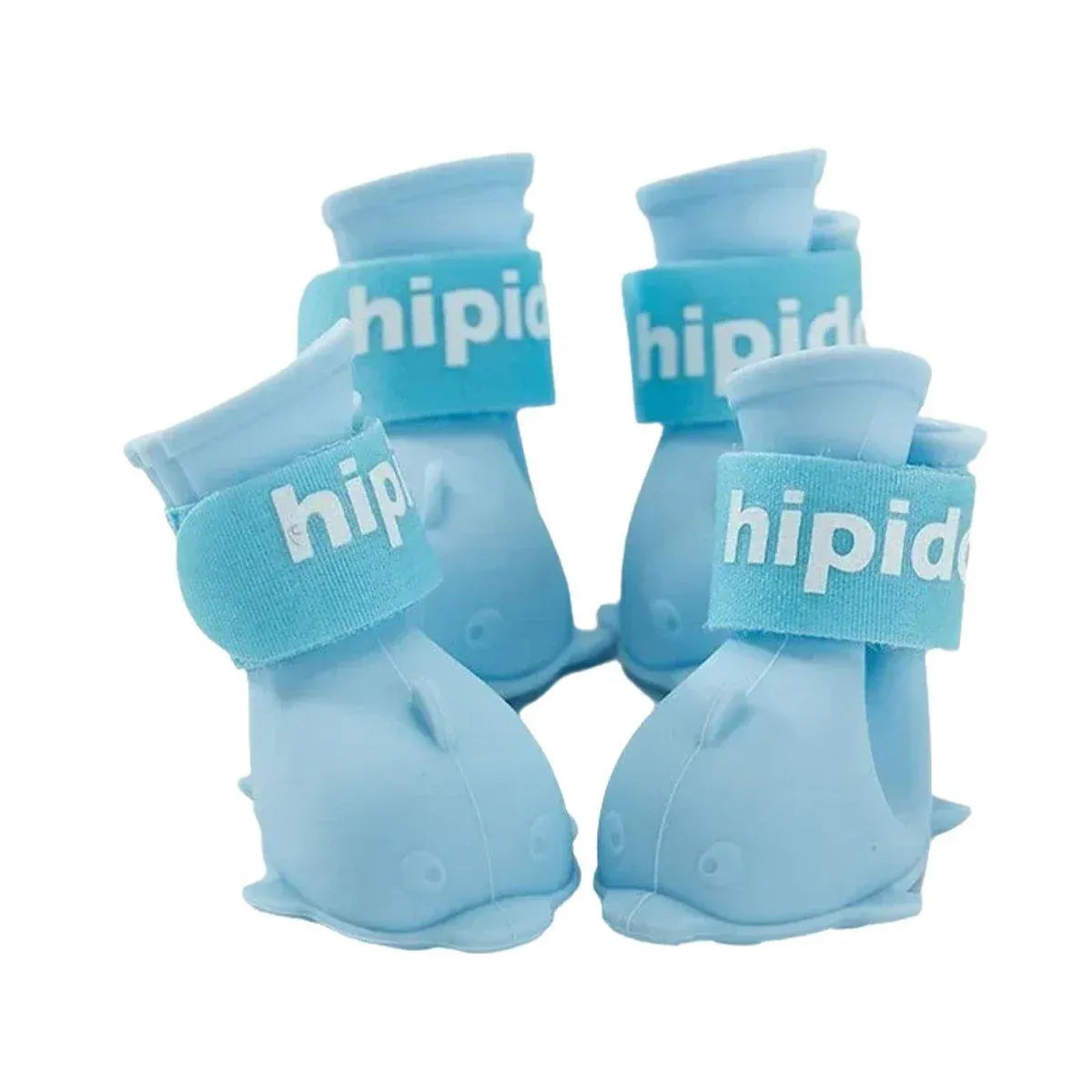 4pcs Cartoon Pet Rain Boots Waterproof Non-Slip Wear-Resistant Shoes for Dogs - Blue - M