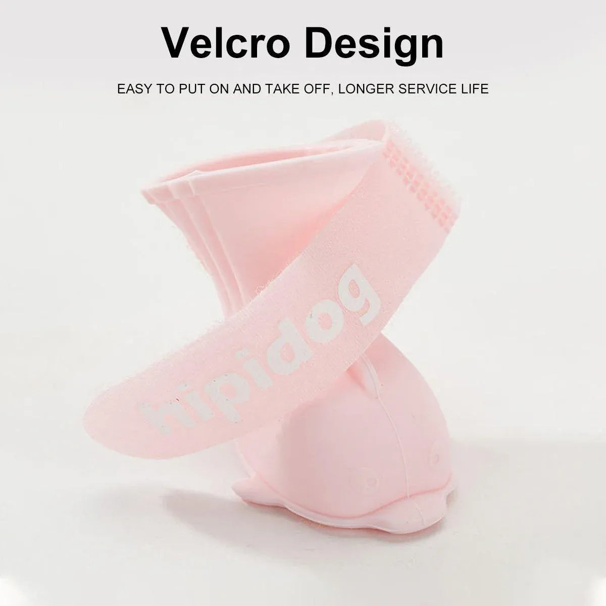 4pcs Cartoon Pet Rain Boots Waterproof Non-Slip Wear-Resistant Shoes for Dogs - Pink - L