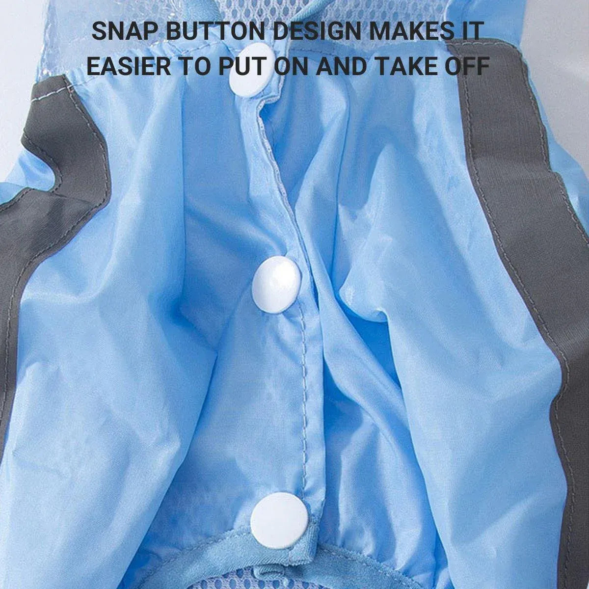 Waterproof Dog Raincoat with Feet Full Coverage Pet Rainy Clothes for Small Dogs - Blue - M