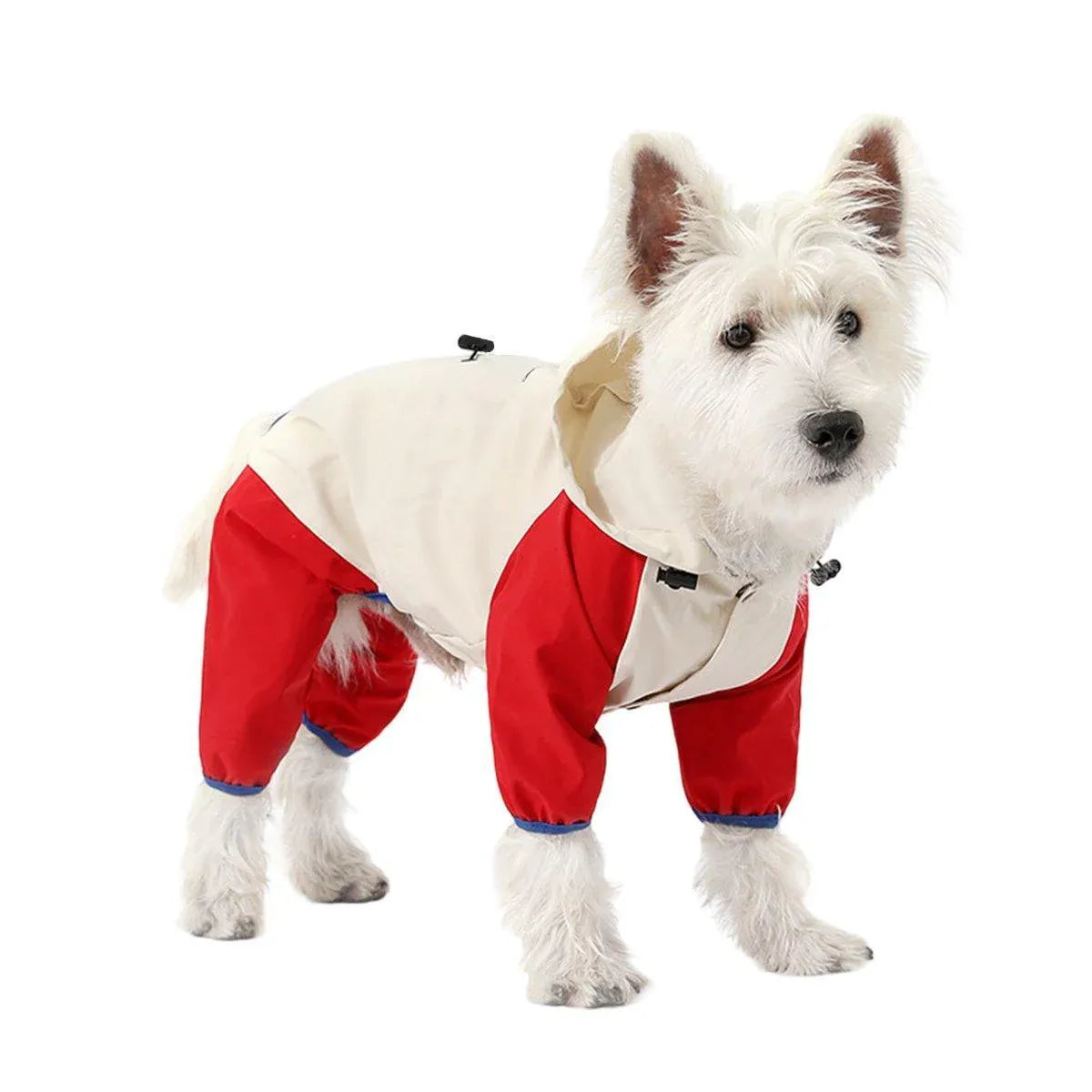 Waterproof Four Foot Dog Raincoat for Small Medium Large Dogs Pet Rainy Day Coat - Light Gray+Dark Grey - XXL
