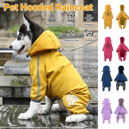 Waterproof Four Corner Pet Raincoats In Large Medium And Small Sizes Are Suitable For Dogs - Orange - L