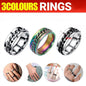 Spinner Rings Mens Womens Fidget Rotating Ring Silver Stainless Steel Size 12 - Silver