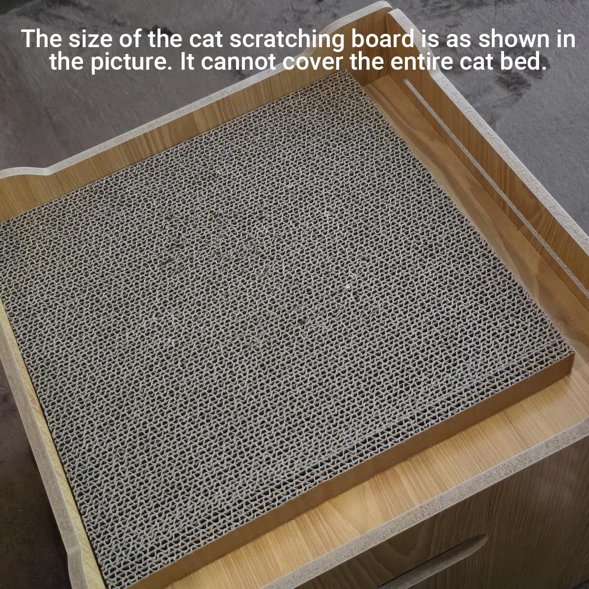 Durable Cat Scratcher Lounge Corrugated Scratching Wood Board - Square