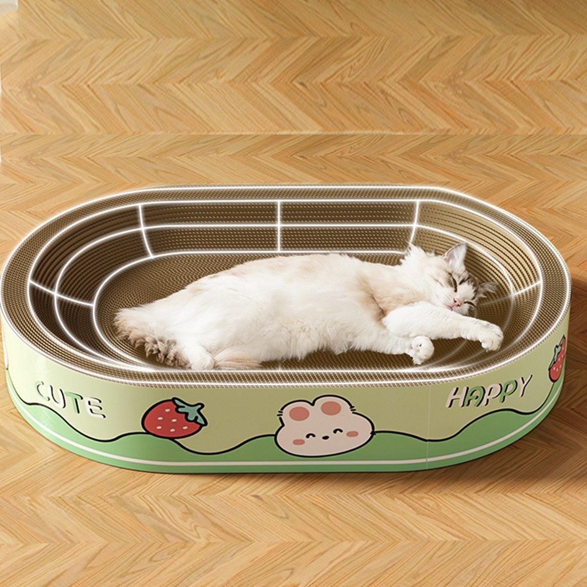 Extra-Large Oval Cat Scratching Board Durable Pet Toy Cat Kittens Wear Resistant - Bear