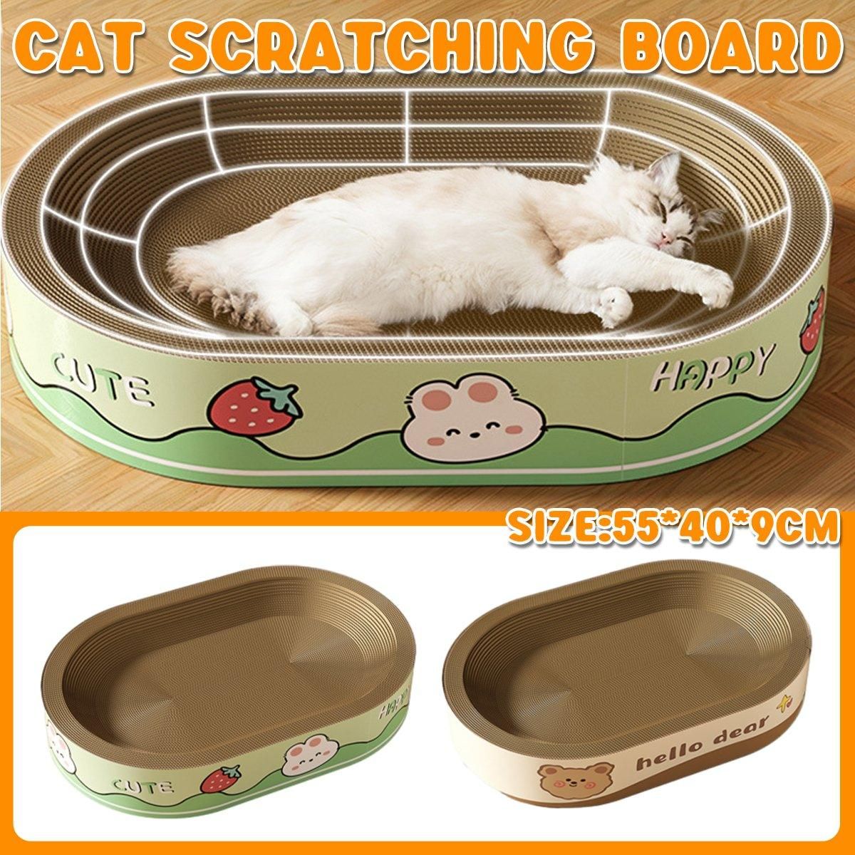 Extra-Large Oval Cat Scratching Board Durable Pet Toy Cat Kittens Wear Resistant - Bear