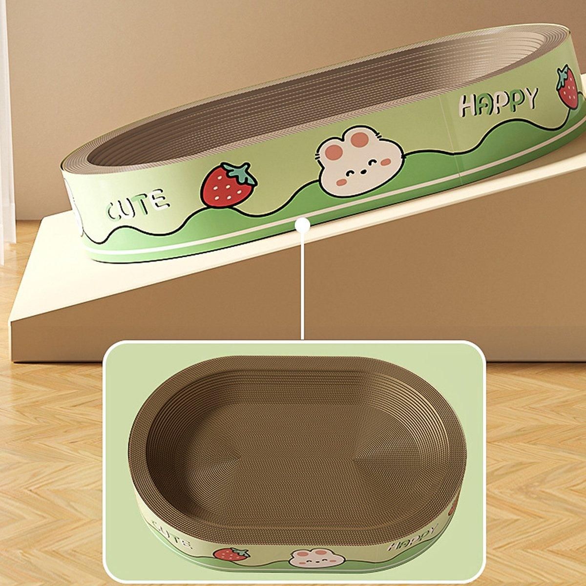 Extra-Large Oval Cat Scratching Board Durable Pet Toy Cat Kittens Wear Resistant - Rabbit
