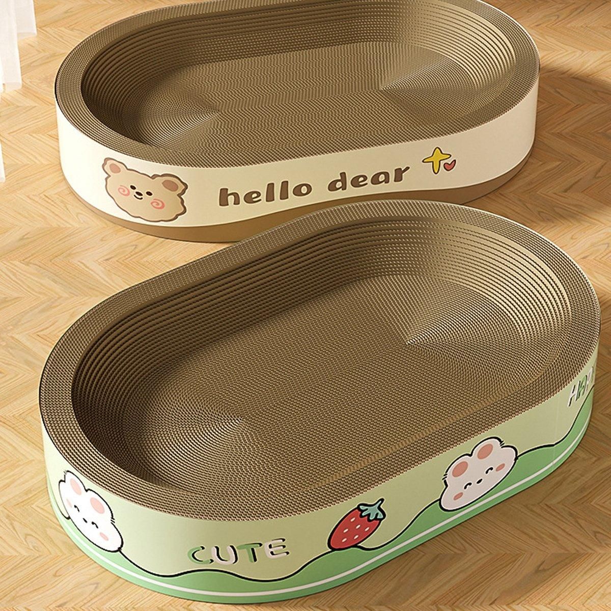 Extra-Large Oval Cat Scratching Board Durable Pet Toy Cat Kittens Wear Resistant - Rabbit