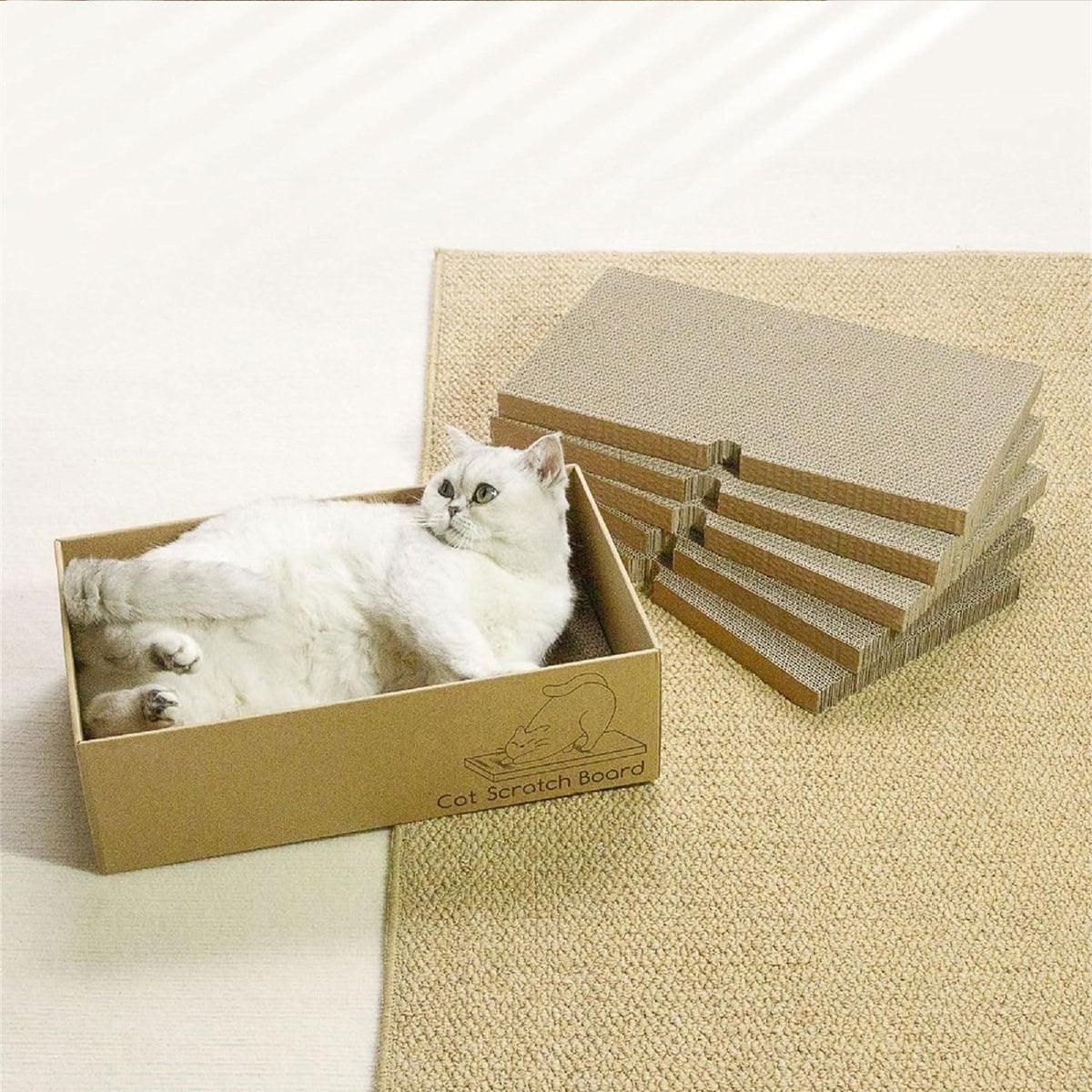 Eco-Friendly Corrugated Cardboard Cat Scratcher Cartoon Design and Play Hole