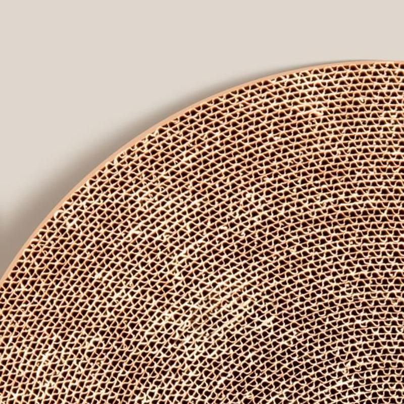Cat Scratcher Lounge Bed Toy 40cm Round Foldable Cardboard Pad with Ball Track - Blue