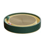 Cat Scratcher Lounge Bed Toy 40cm Round Foldable Cardboard Pad with Ball Track - Green