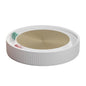 Cat Scratcher Lounge Bed Toy 40cm Round Foldable Cardboard Pad with Ball Track - White