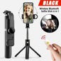 Wireless Bluetooth Selfie Stick Tripod with Remote Control for Phones 6 in 1 - Black
