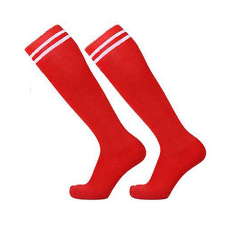 Mens Womens Sports Breathable Tube Long High Socks Knee Warm Casual Footy Soccer - Dark Blue