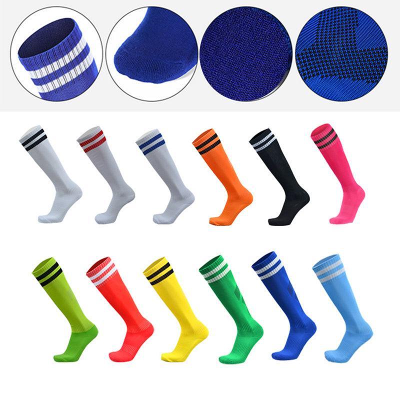 Mens Womens Sports Breathable Tube Long High Socks Knee Warm Casual Footy Soccer - Orange