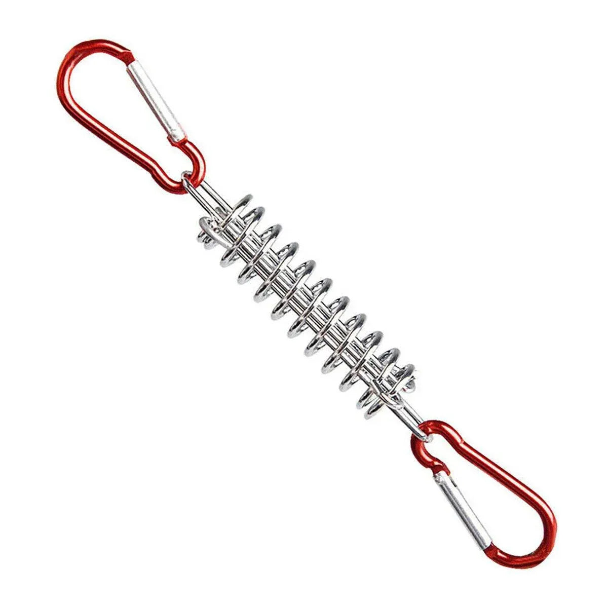 1-15PCS Outdoor Camping Tent Spring Wind Rope Buckle Fix Hook Buckles Silver Red - 10pair