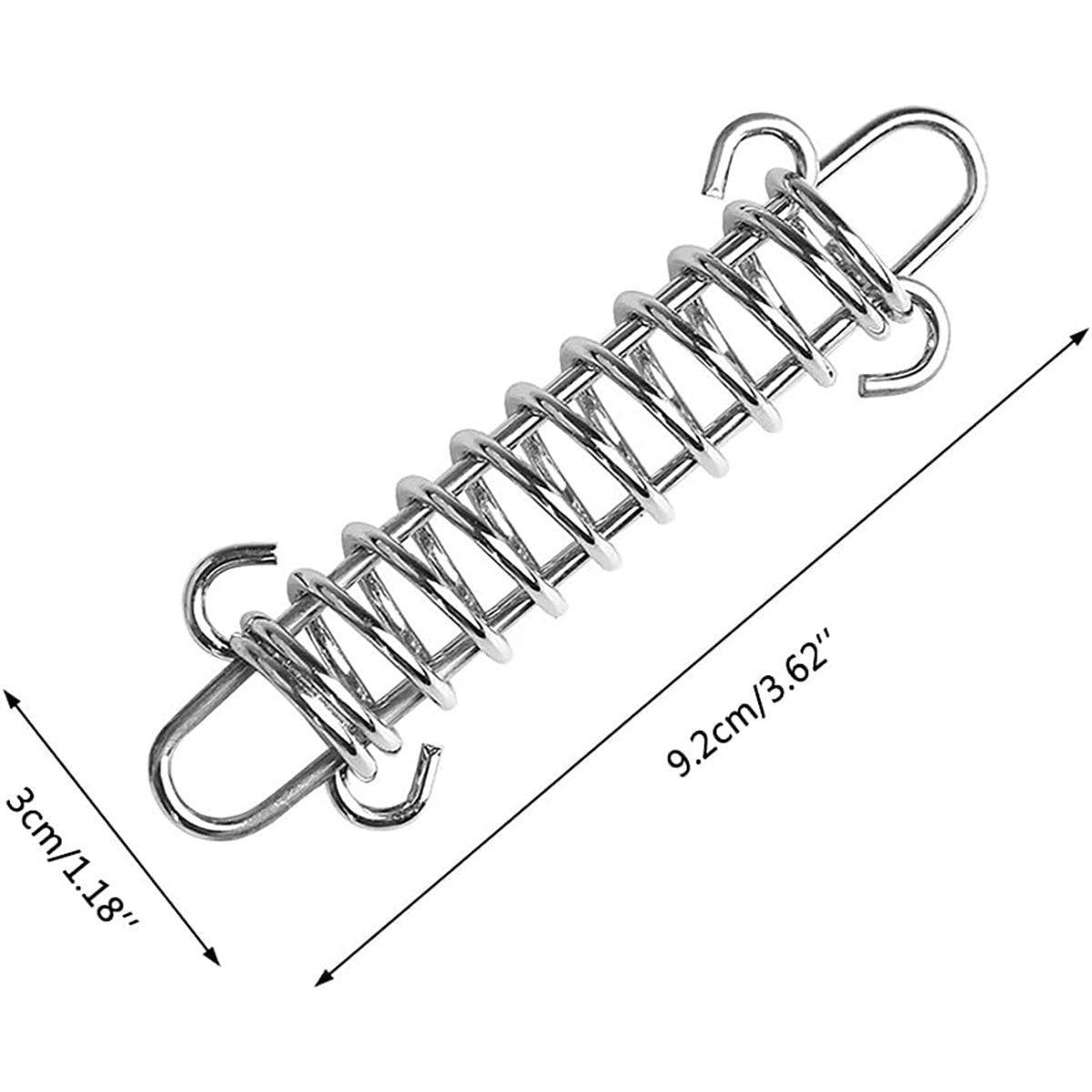 1-15PCS Outdoor Camping Tent Spring Wind Rope Buckle Fix Hook Buckles Silver Red - 10pcs