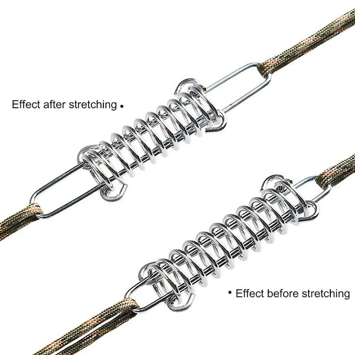 1-15PCS Outdoor Camping Tent Spring Wind Rope Buckle Fix Hook Buckles Silver Red - 5pair