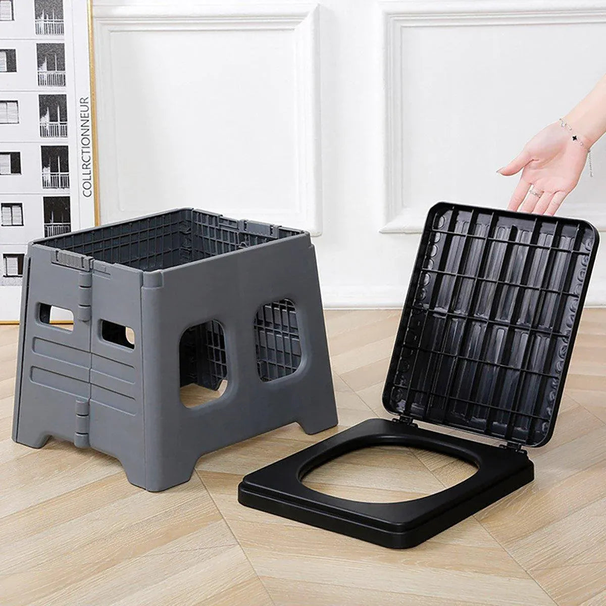 Outdoor Travel Toilet Portable Folding Stool Seat for Camping Hiking and Outdoor - Green