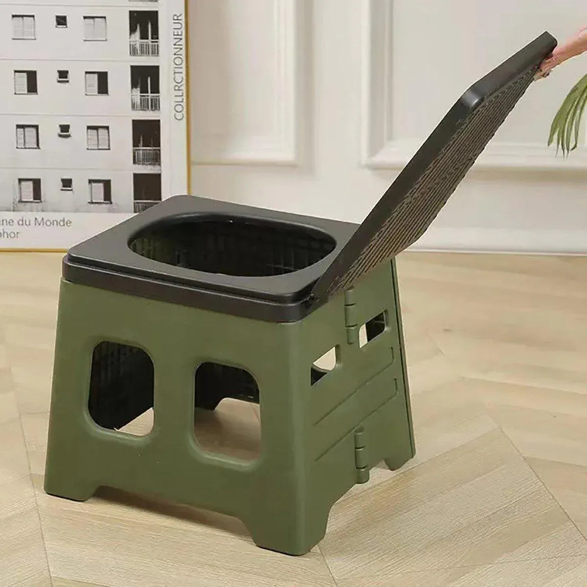 Outdoor Travel Toilet Portable Folding Stool Seat for Camping Hiking and Outdoor - Grey