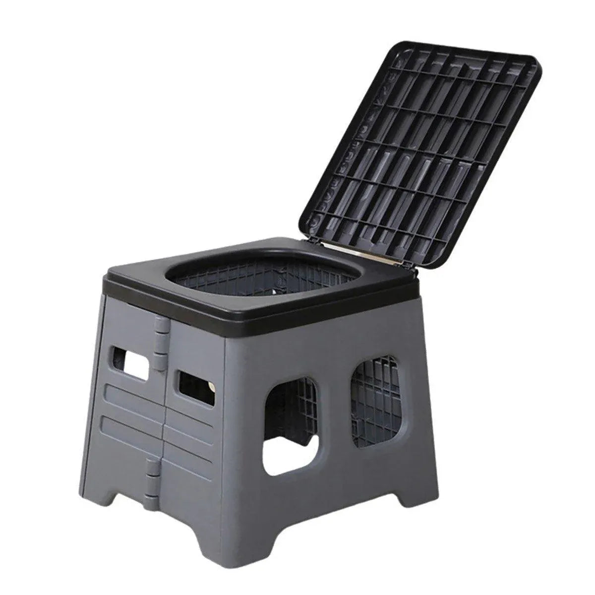 Outdoor Travel Toilet Portable Folding Stool Seat for Camping Hiking and Outdoor - Grey