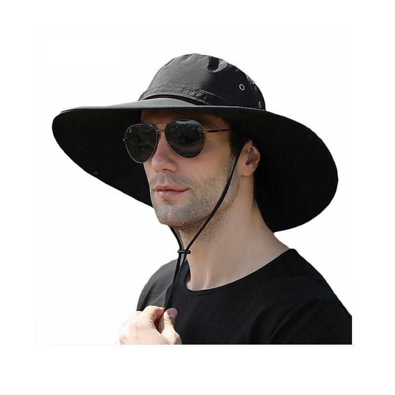 Outdoor Uv Protection Sun Hat Wide Brim Cap Quick-Drying Hat For Fishing Hiking - Coffee