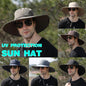 Outdoor Uv Protection Sun Hat Wide Brim Cap Quick-Drying Hat For Fishing Hiking - Navy