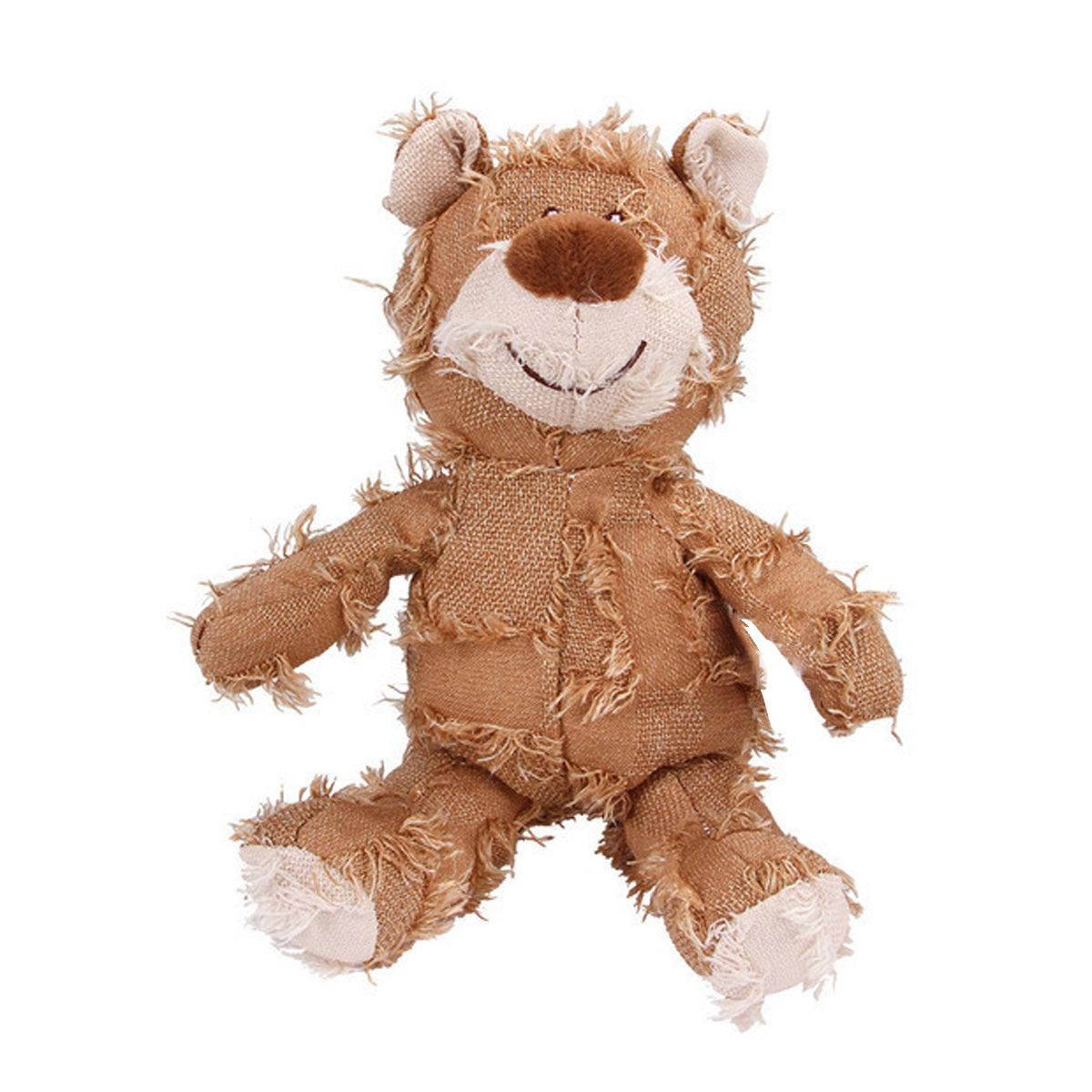 Puppy Squeaky Plush Toy Small Dog Chew Soft Bear Pet Companion - Brown-28cm