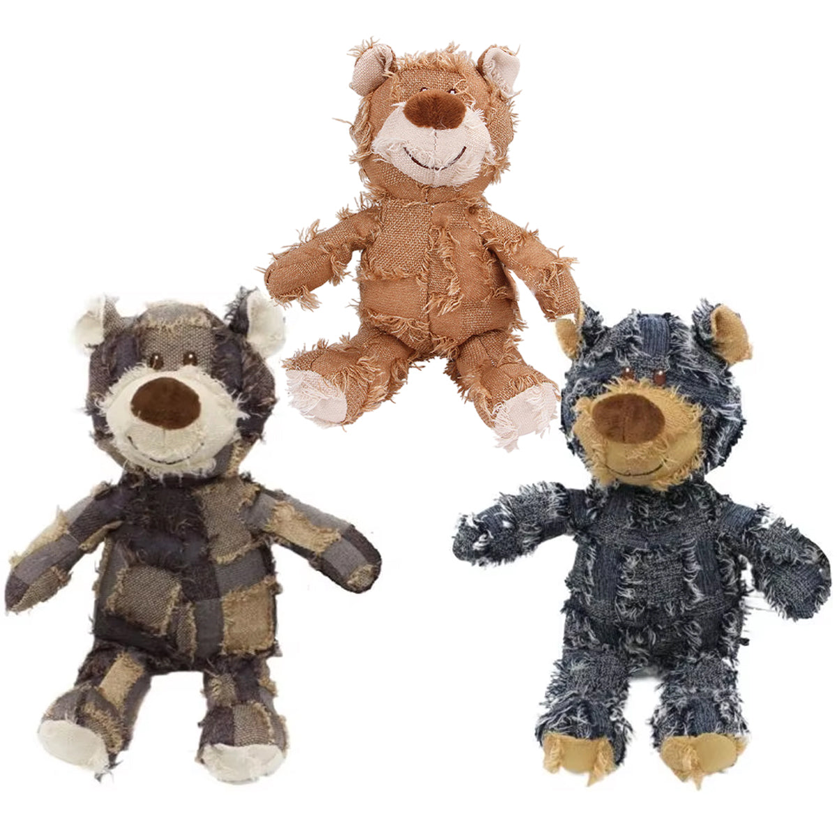 Puppy Squeaky Plush Toy Small Dog Chew Soft Bear Pet Companion - Purple-22cm