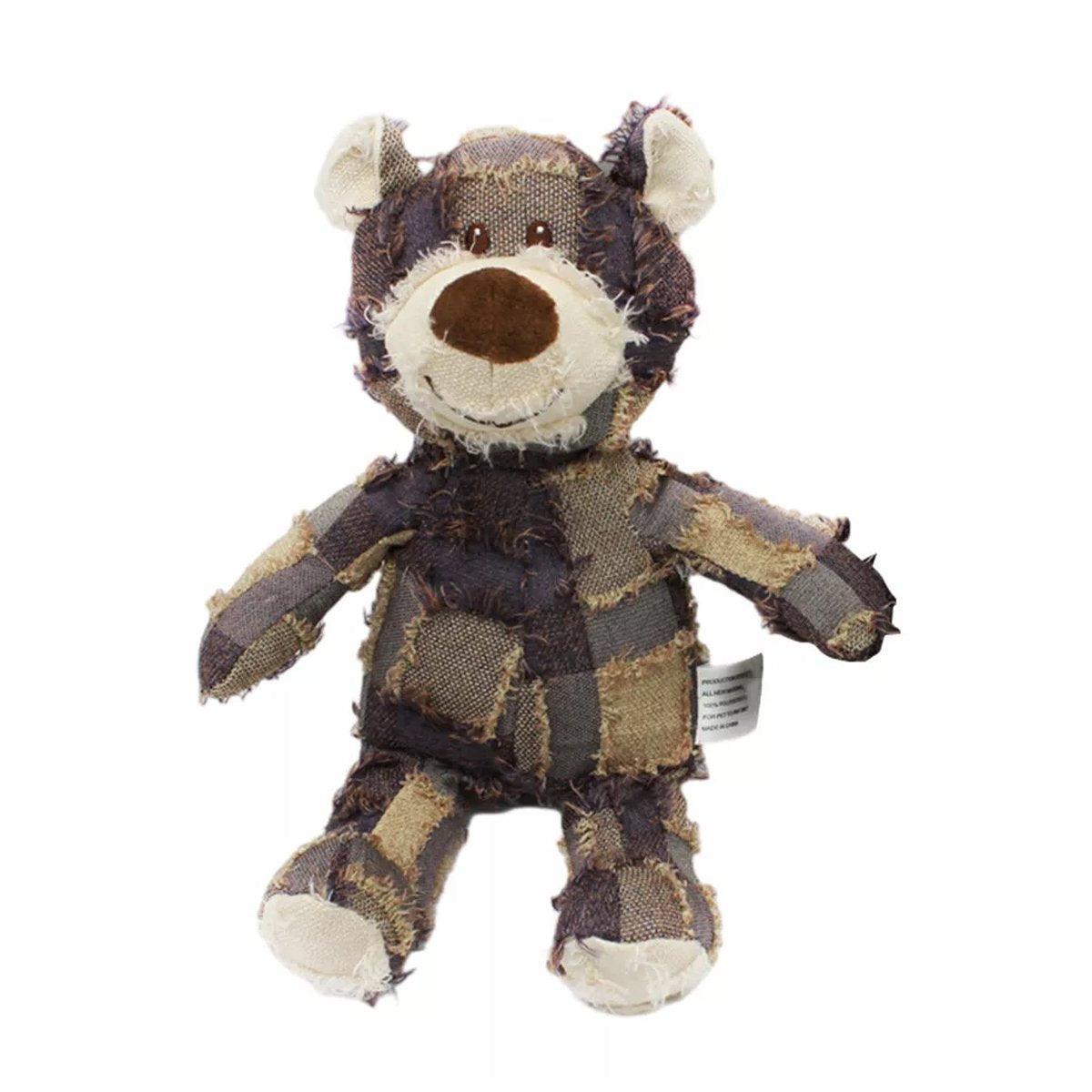 Puppy Squeaky Plush Toy Small Dog Chew Soft Bear Pet Companion - Purple-22cm