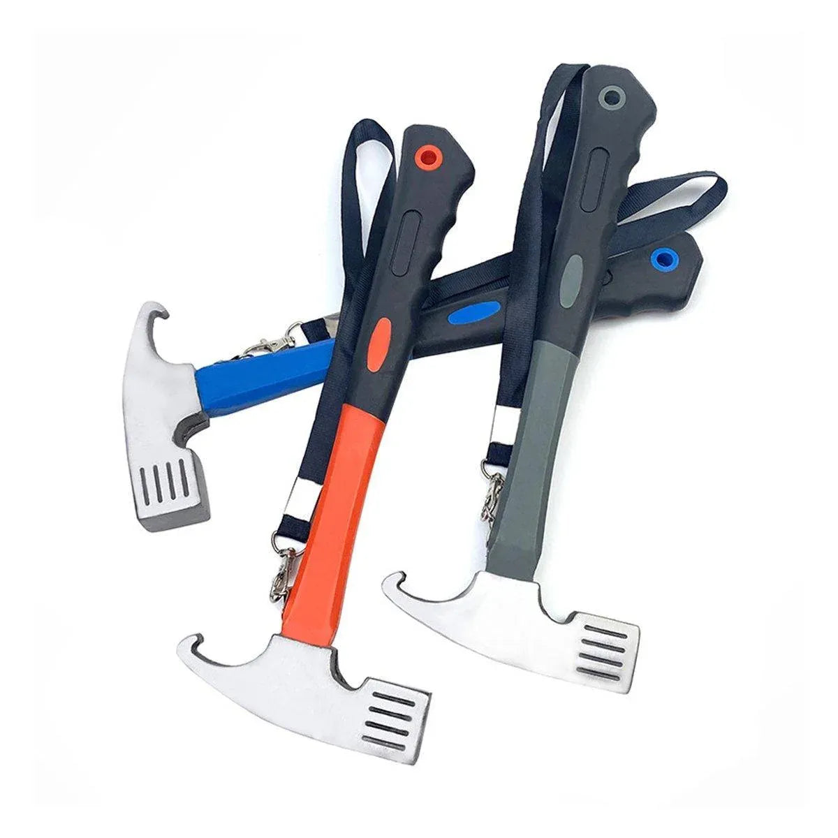 Outdoor Camping Hammer Tent Stake Puller Ground Hammer Heavy Duty Camping Tool - Blue