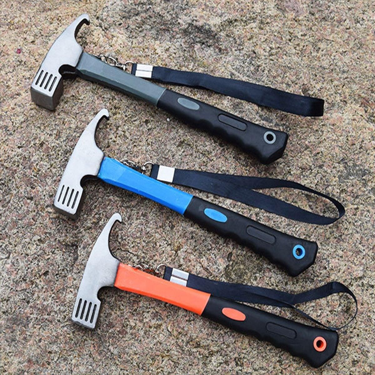 Outdoor Camping Hammer Tent Stake Puller Ground Hammer Heavy Duty Camping Tool - Blue