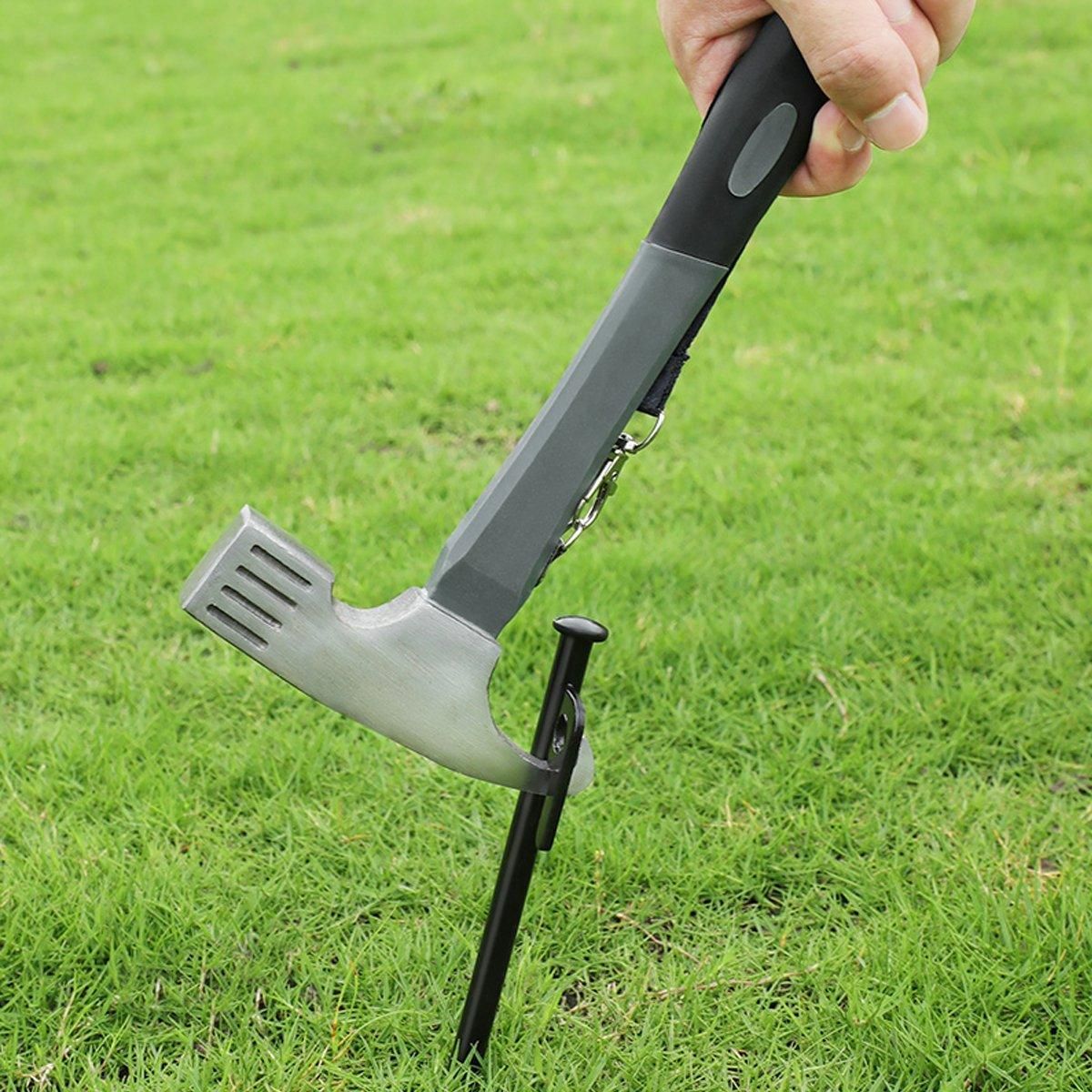 Outdoor Camping Hammer Tent Stake Puller Ground Hammer Heavy Duty Camping Tool - Blue