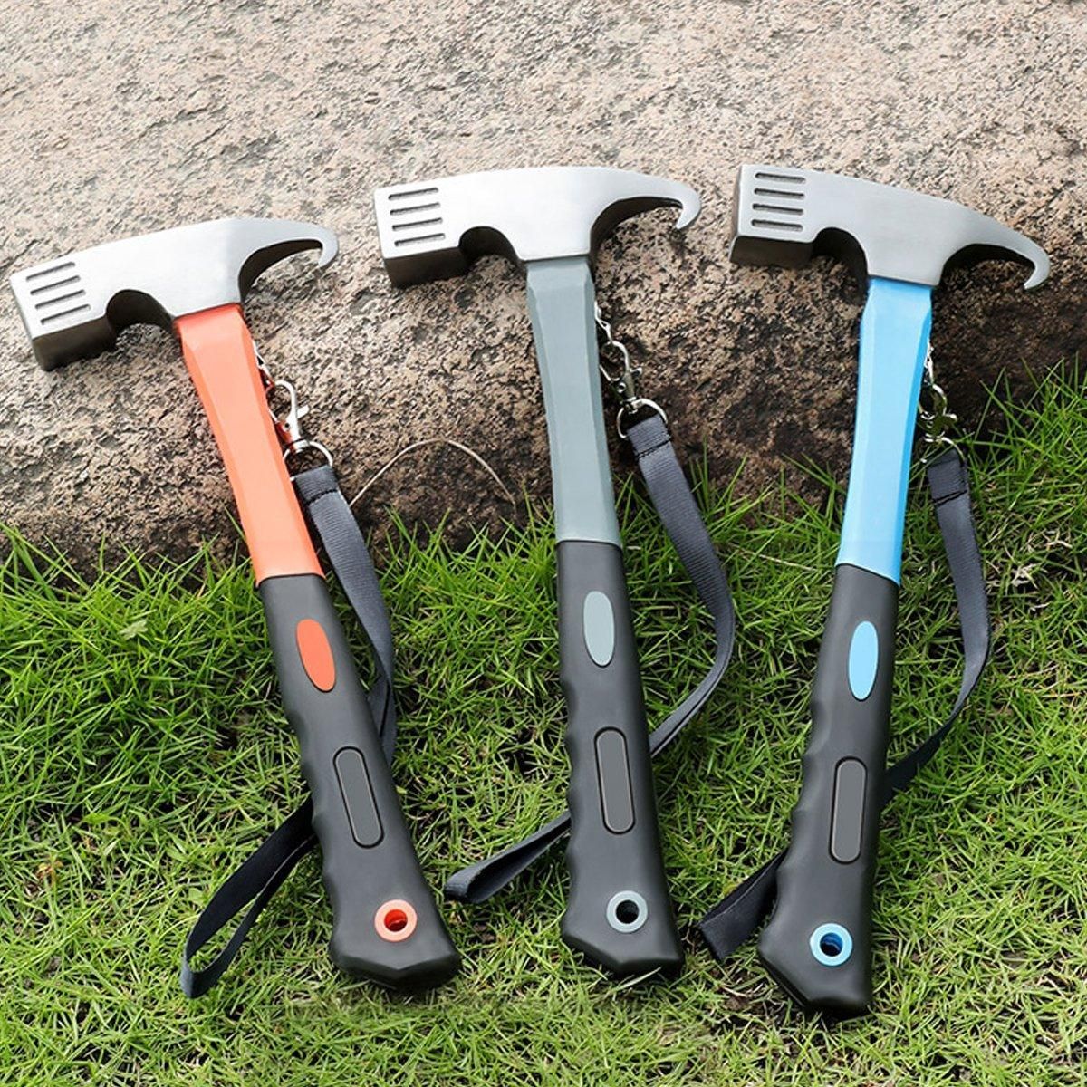 Outdoor Camping Hammer Tent Stake Puller Ground Hammer Heavy Duty Camping Tool - Blue