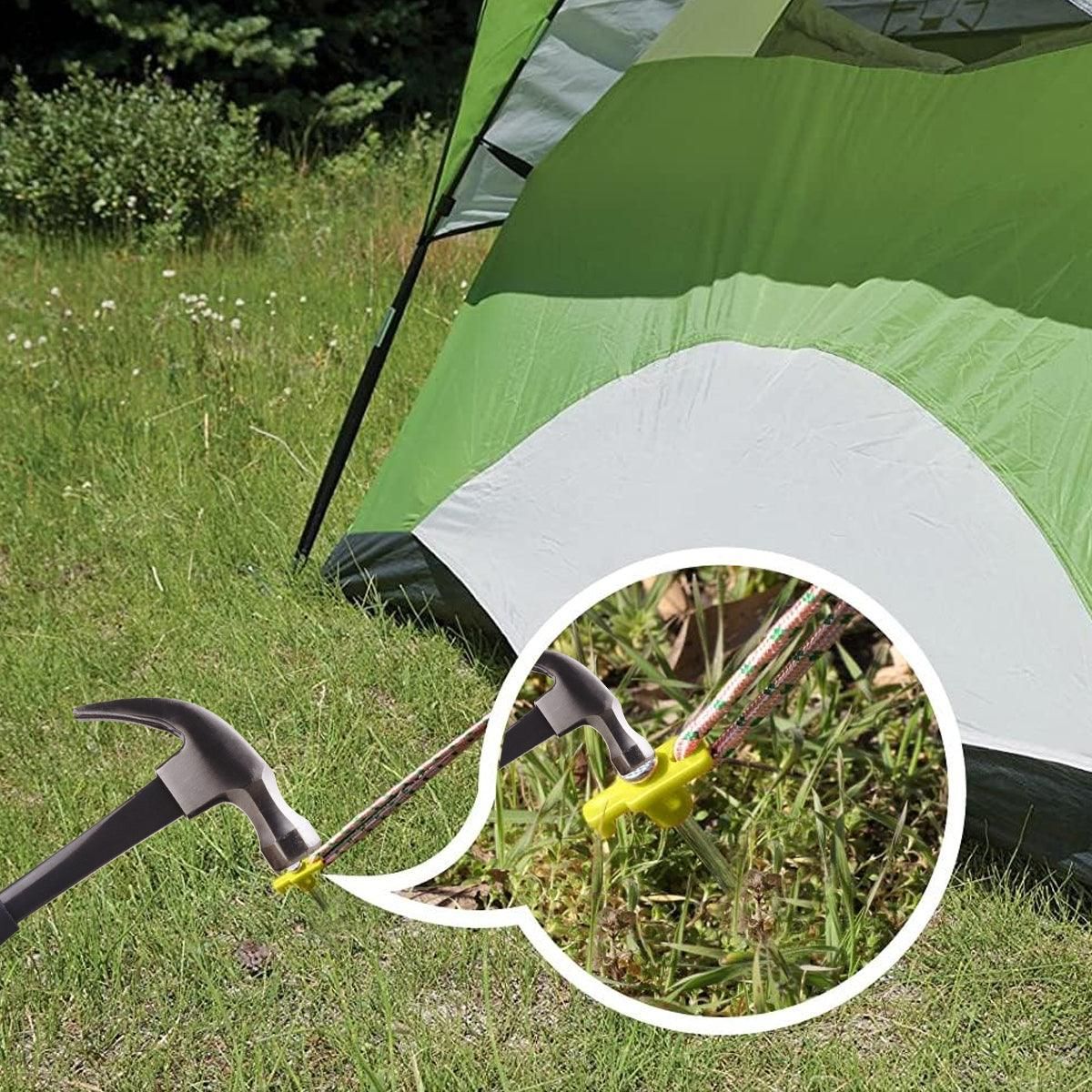 9PCS High Strength Carbon Steel Tent Stakes Outdoor Camping Pegs M8x200 Durable