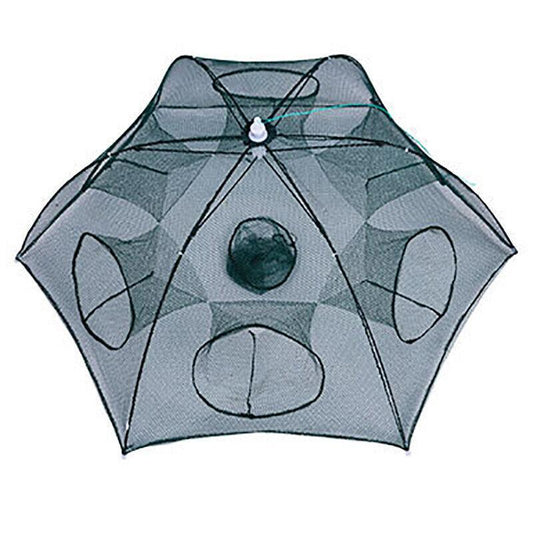 Large Fishing Net Fish Crab Yabbie Trap Minnow Crawfish Shrimp Cage Net Foldable - 10 Side 10 Holes