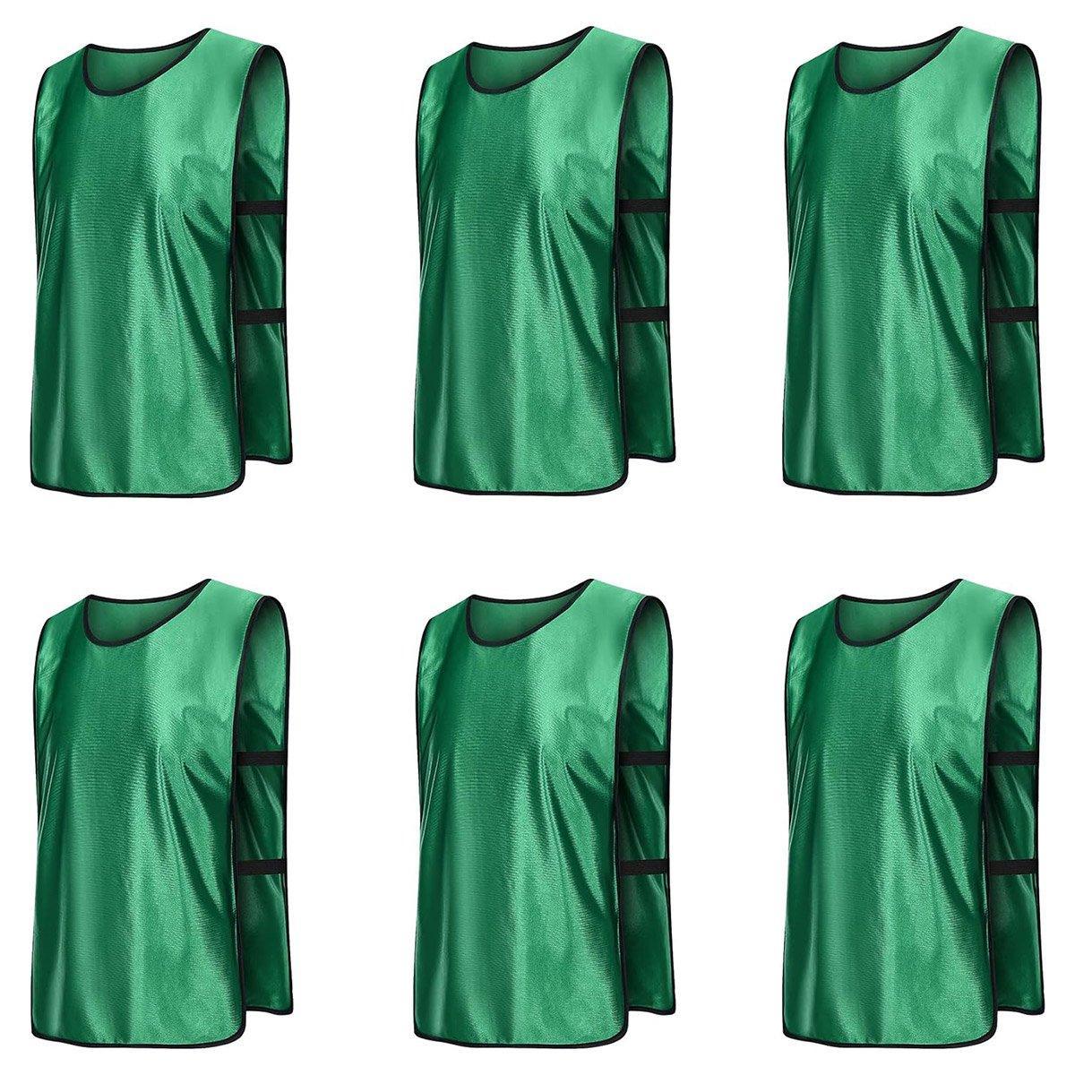 6X Sports Training Bibs Soccer Vests Group Team Bibs Basketball Cricket Football - Pink-L