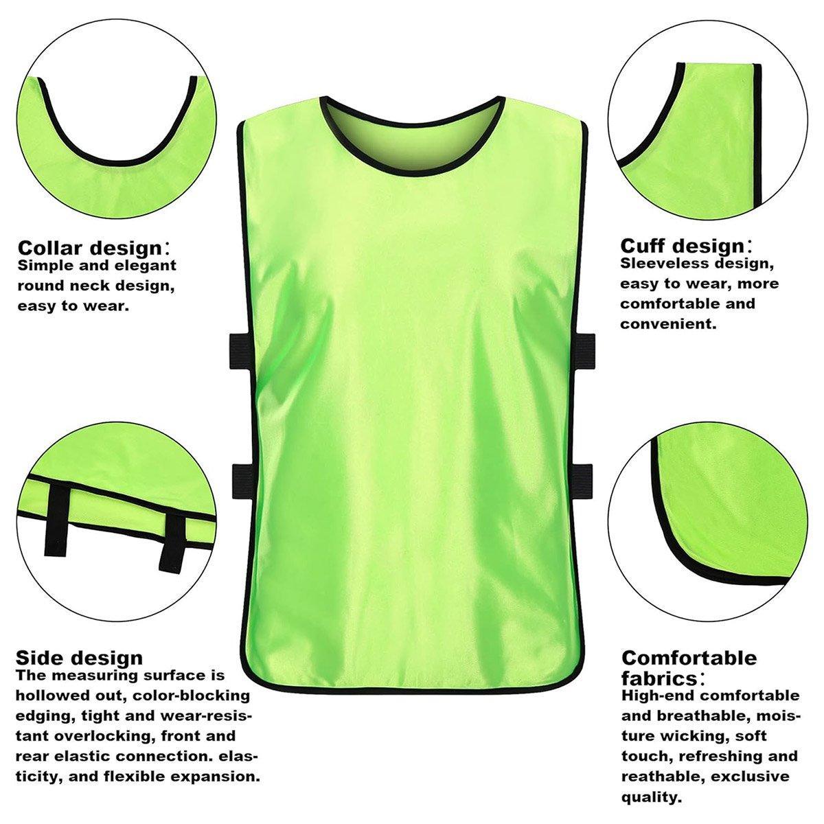 6X Sports Training Bibs Soccer Vests Group Team Bibs Basketball Cricket Football - Dark Blue-M