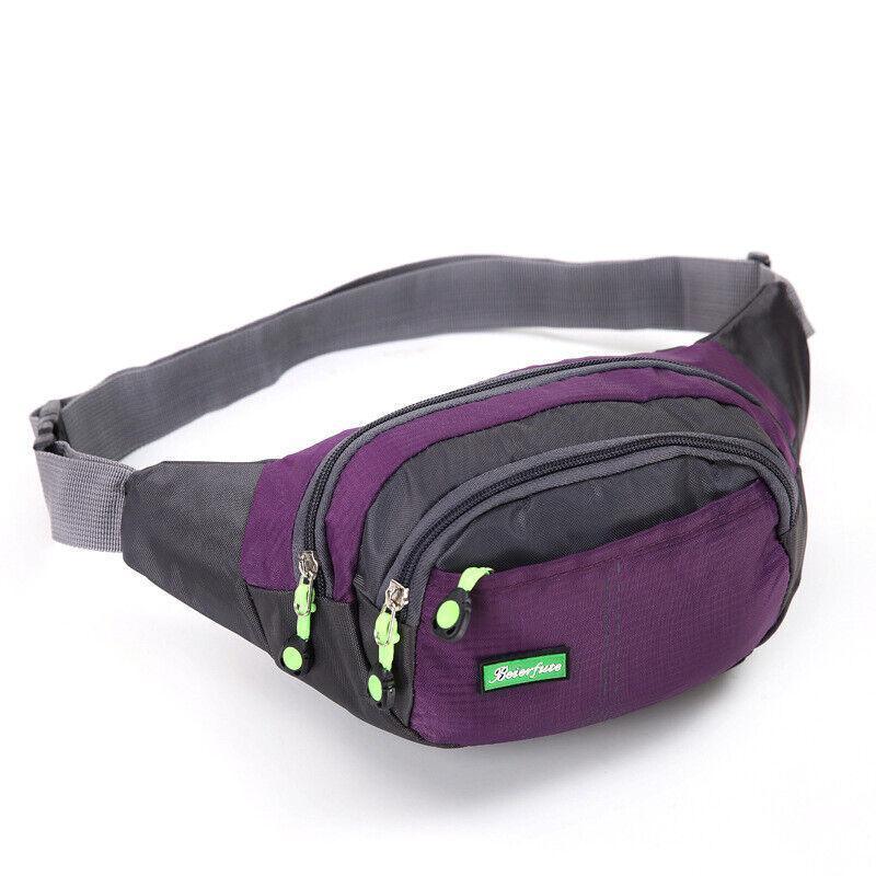 Fanny Pack Zip Pouch Hiking Climbing Sport Bum Waist Bag - Light Blue