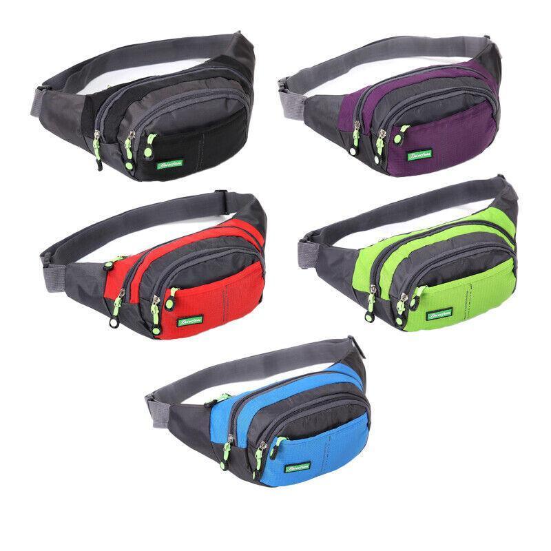Fanny Pack Zip Pouch Hiking Climbing Sport Bum Waist Bag - Red