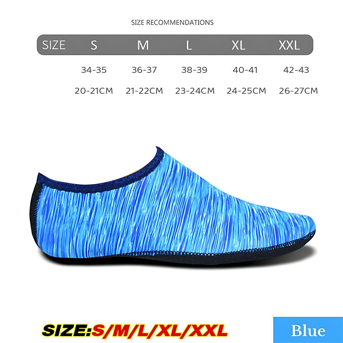 Unisex Water Shoes Slip On Aqua Socks Swim Surf Diving Yoga Exercise Reef Shoes - Black-S