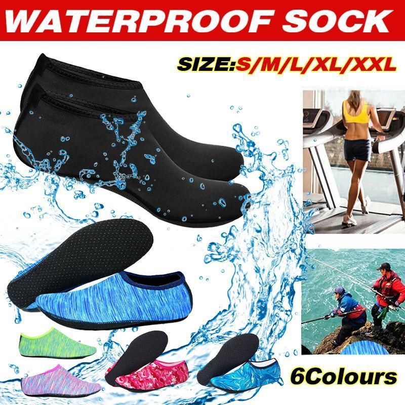 Unisex Water Shoes Slip On Aqua Socks Swim Surf Diving Yoga Exercise Reef Shoes - Blue-M