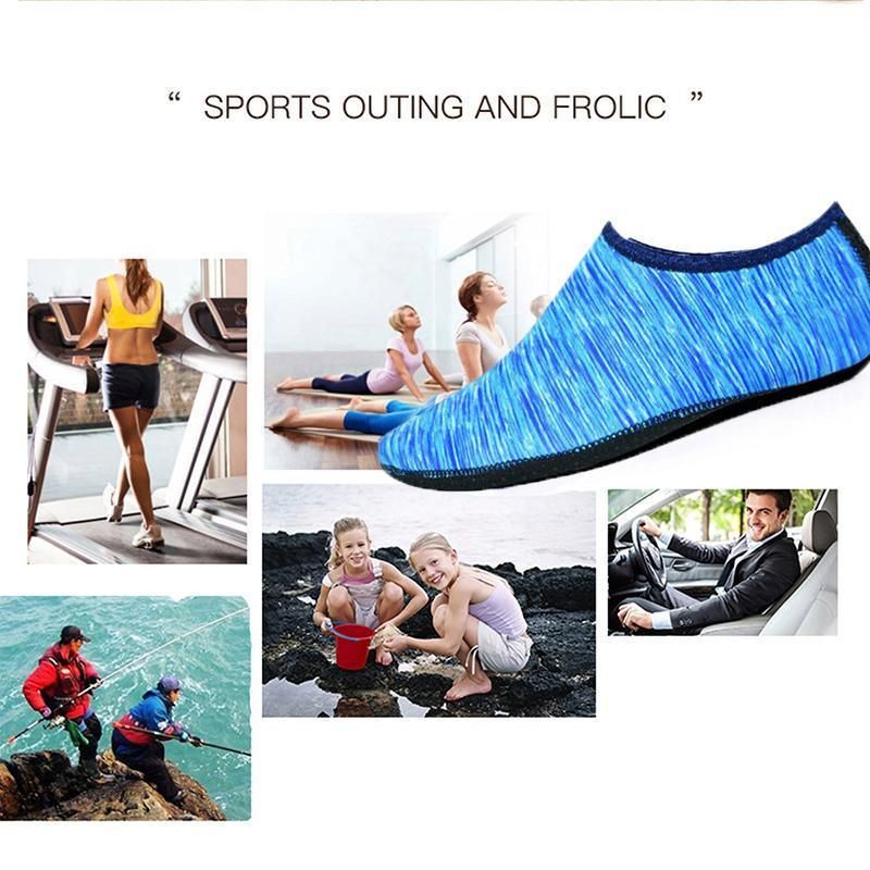 Unisex Water Shoes Slip On Aqua Socks Swim Surf Diving Yoga Exercise Reef Shoes - Blue-M