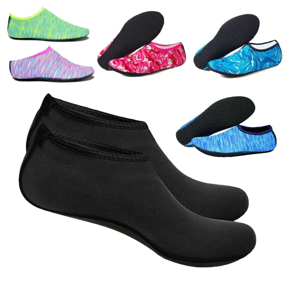 Unisex Water Shoes Slip On Aqua Socks Swim Surf Diving Yoga Exercise Reef Shoes - Blue-S