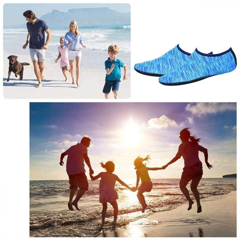 Unisex Water Shoes Slip On Aqua Socks Swim Surf Diving Yoga Exercise Reef Shoes - Blue-S