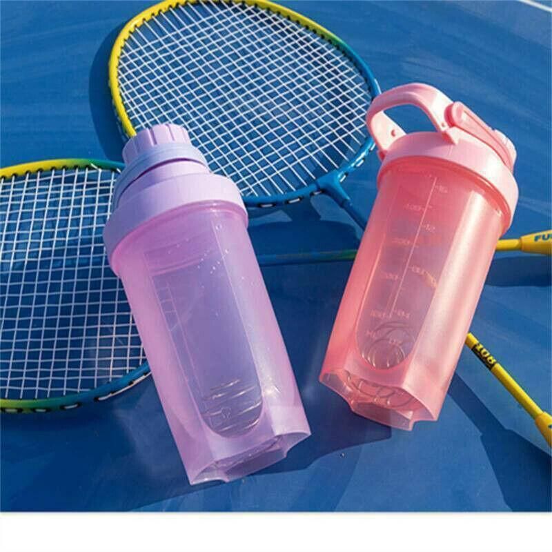500ml Protein Powder Shake Ball Bottle Sport Mixer Shaker Mixing Drinking Cup - Pink